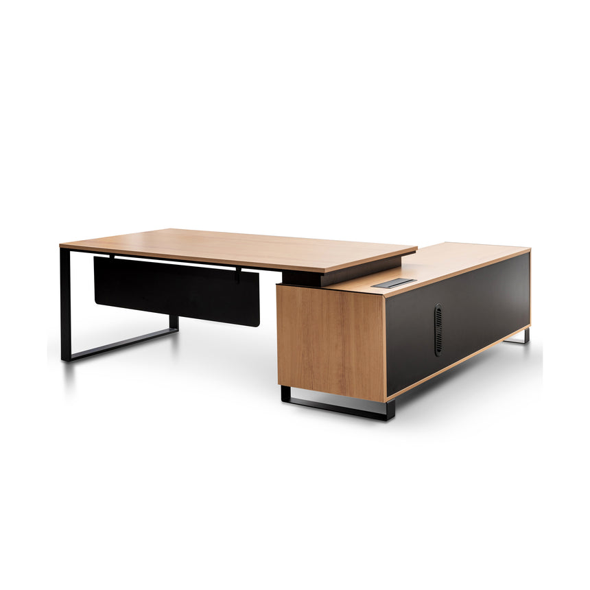 2.3m Left Return Office Desk | Natural | Myka Home