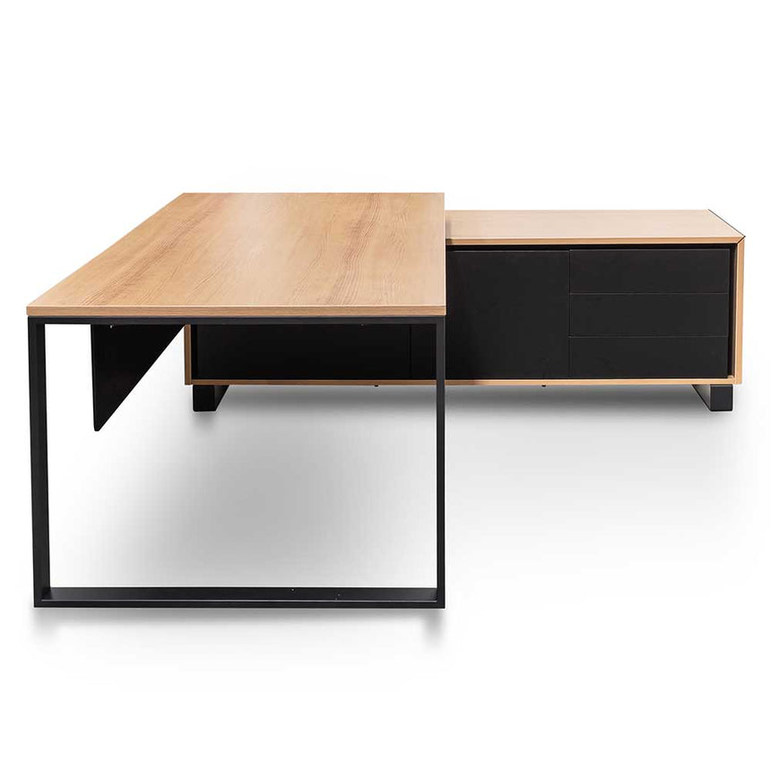 2.3m Right Return Office Desk | Natural | Myka Home