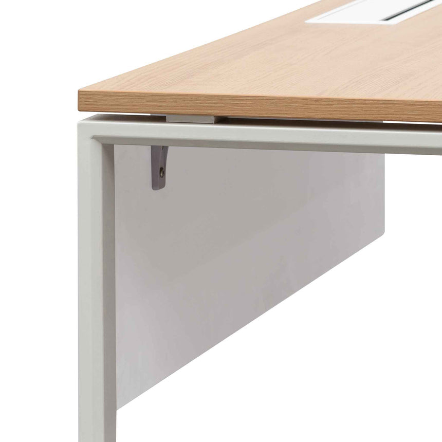 1 Seater Office Desk | Natural and White | Myka Home - View 9