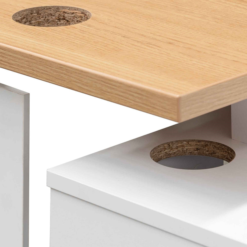 160cm Left Return Executive Office Desk | Natural | Myka Home - View 12