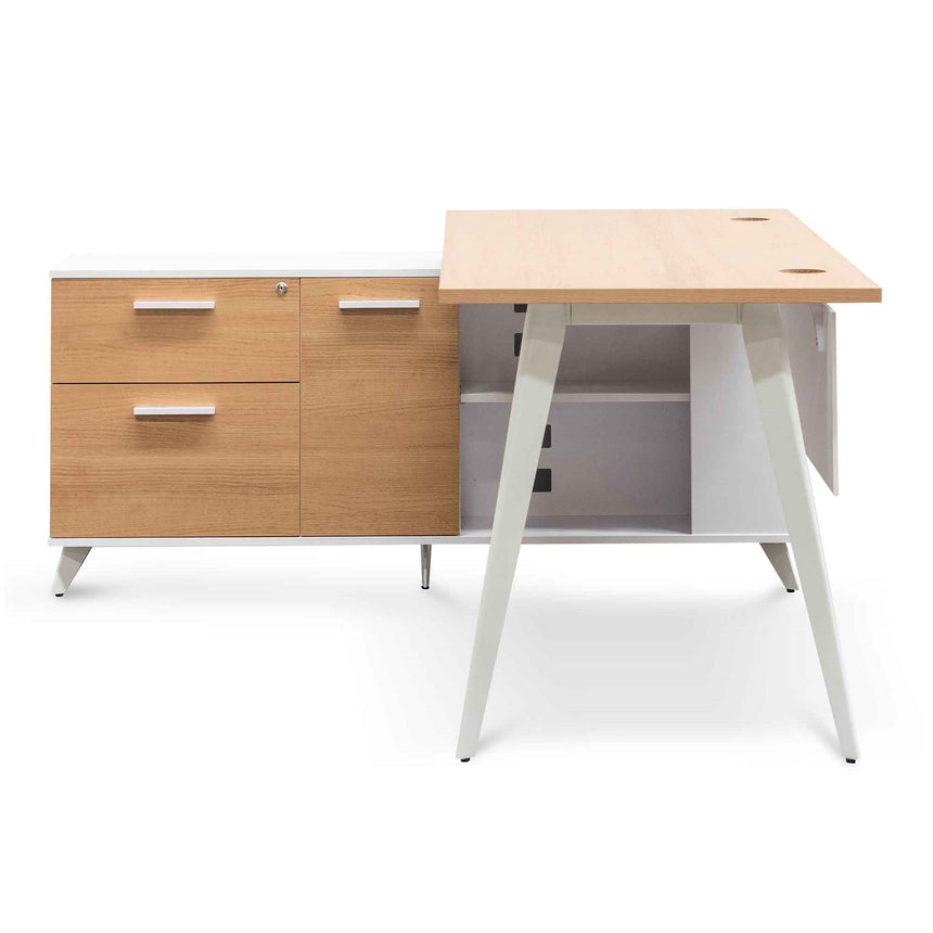 160cm Left Return Executive Office Desk | Natural | Myka Home - View 5
