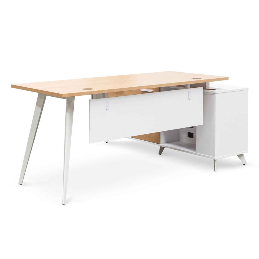 160cm Left Return Executive Office Desk | Natural | Myka Home - View 6
