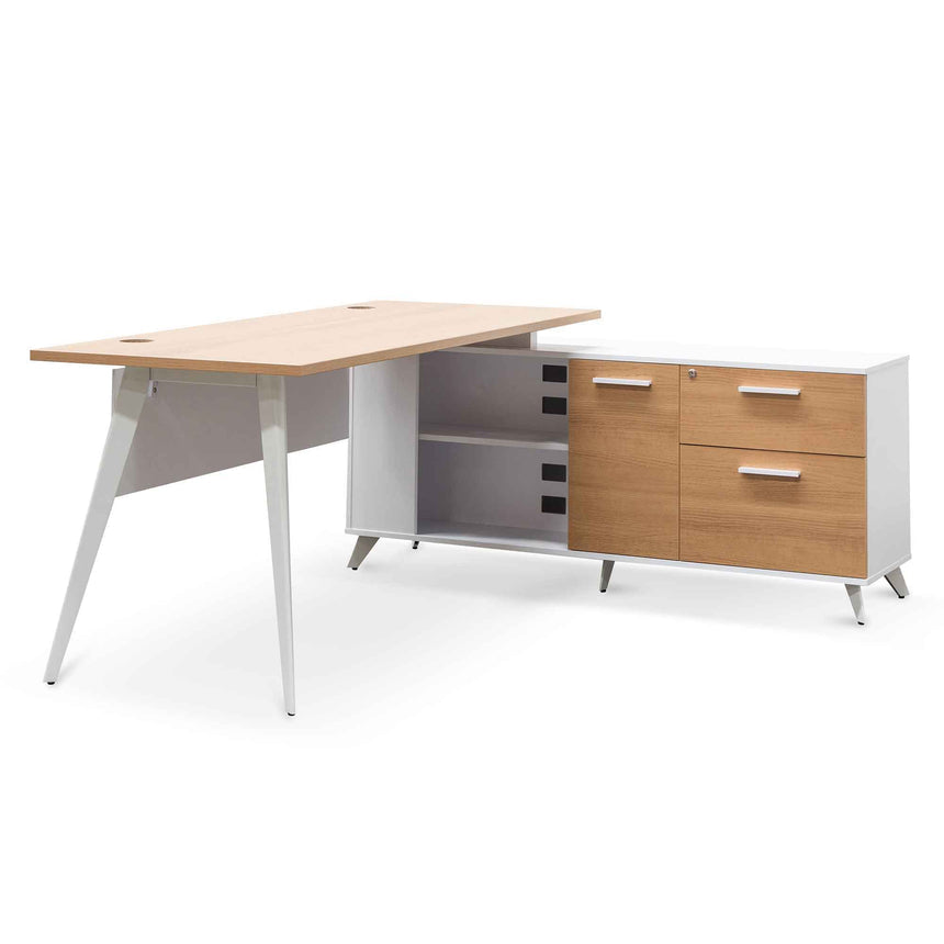 160cm Right Return Executive Office Desk | Natural | Myka Home