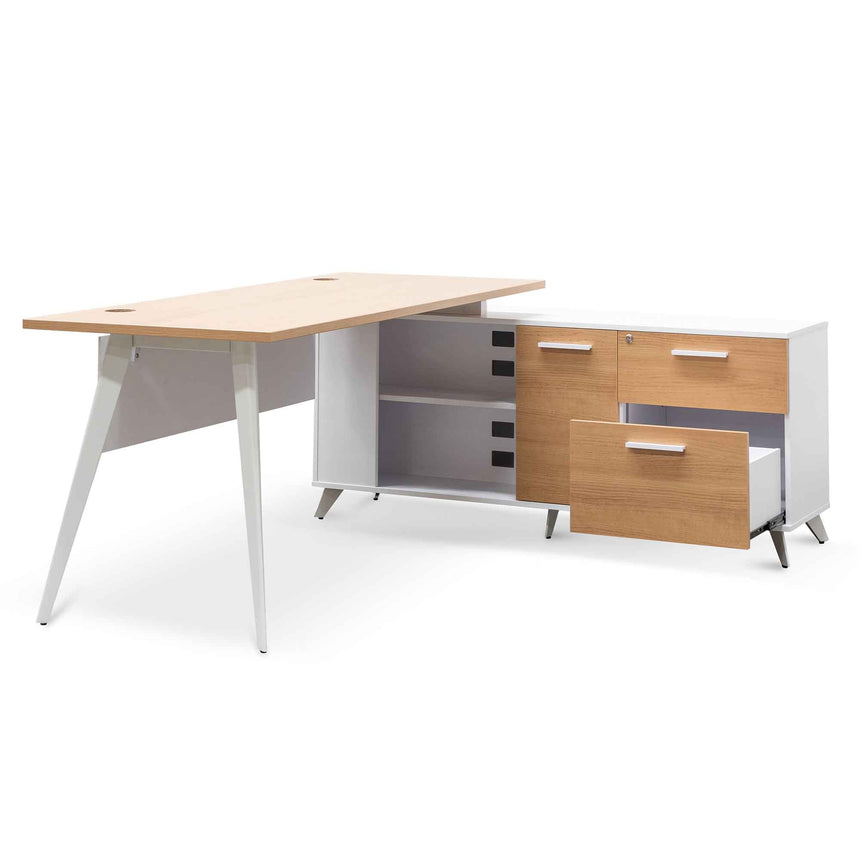 160cm Right Return Executive Office Desk | Natural | Myka Home - View 3