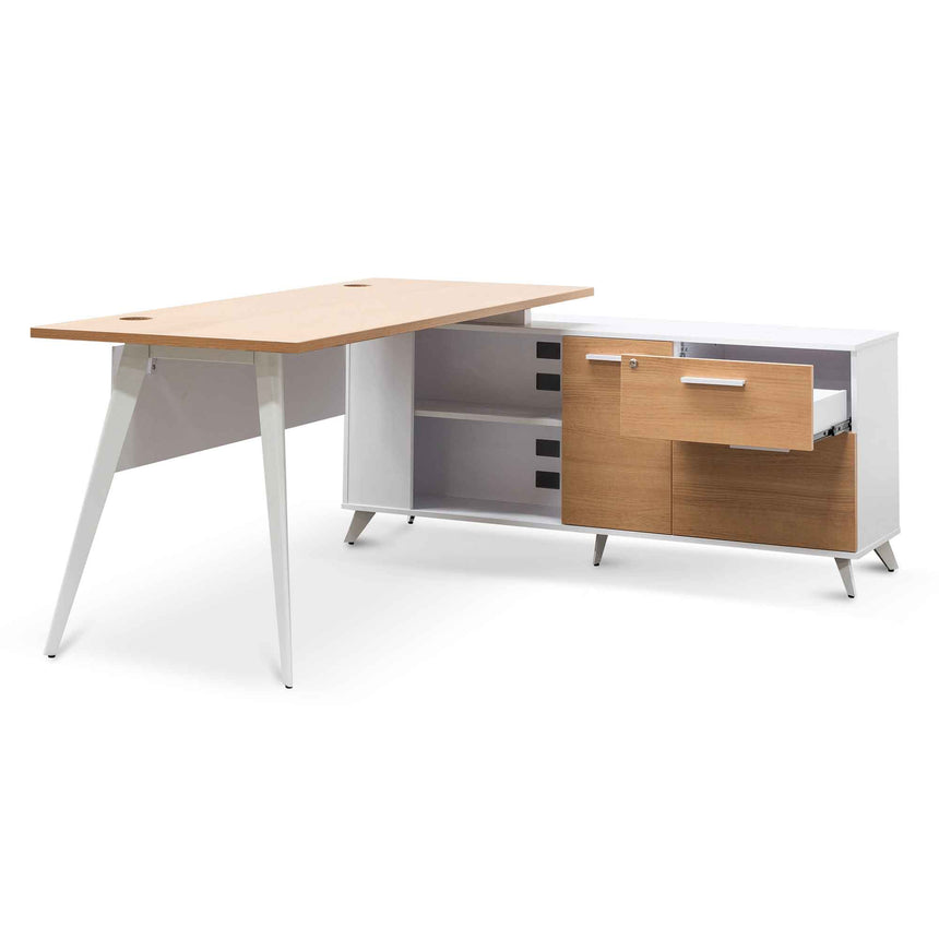 160cm Right Return Executive Office Desk | Natural | Myka Home - View 4