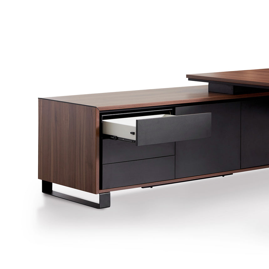 2.3m Left Return Office Desk | Walnut | Myka Home - View 14