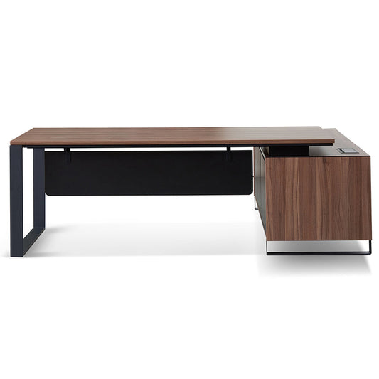 COT8349-SN 2.3m Left Return Office Desk - Walnut