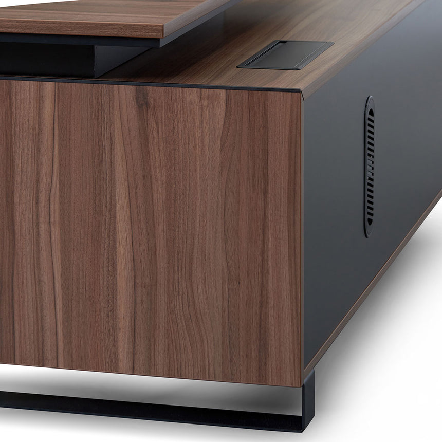 2.3m Left Return Office Desk | Walnut | Myka Home - View 7