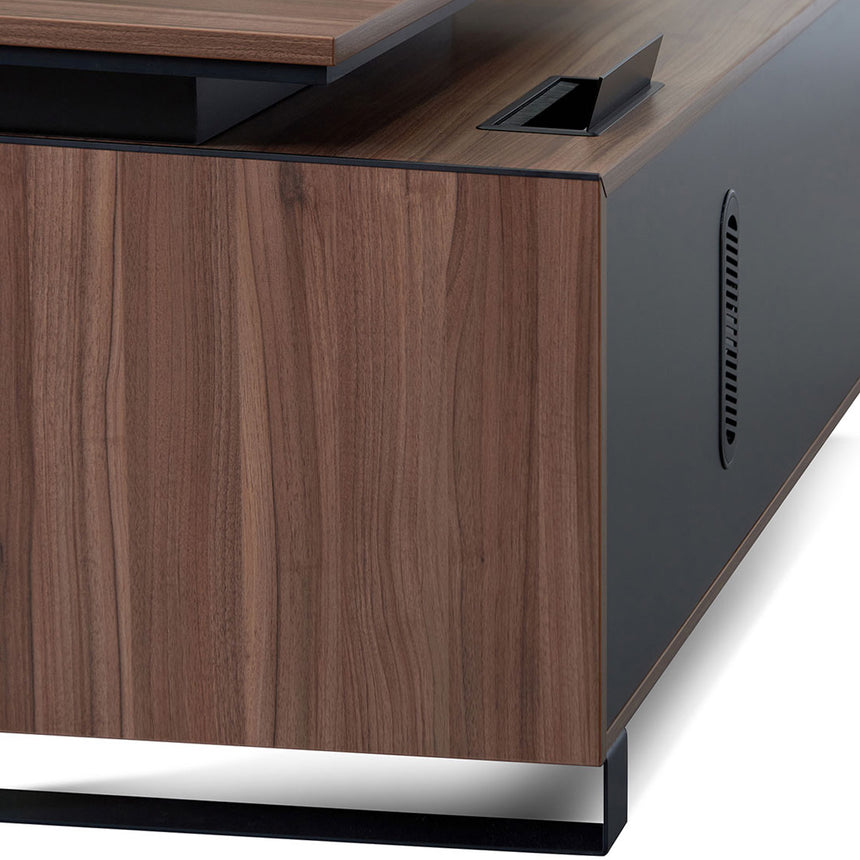 2.3m Left Return Office Desk | Walnut | Myka Home - View 8