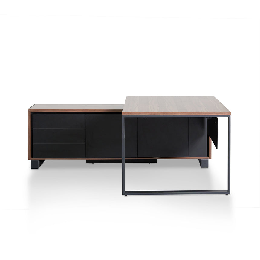 2.3m Left Return Office Desk | Walnut | Myka Home - View 3