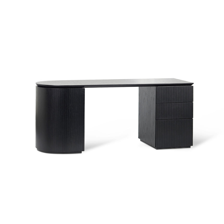 1.77m Right Drawer Office Desk | Black Oak | Myka Home - View 2