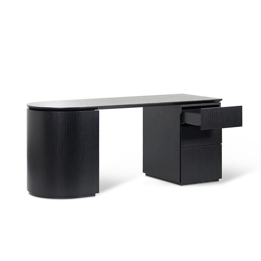 1.77m Right Drawer Office Desk | Black Oak | Myka Home - View 3