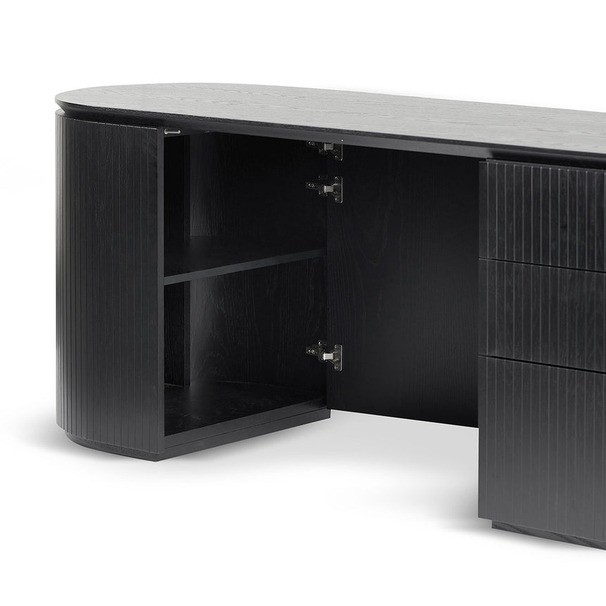 1.77m Right Drawer Office Desk | Black Oak | Myka Home - View 7