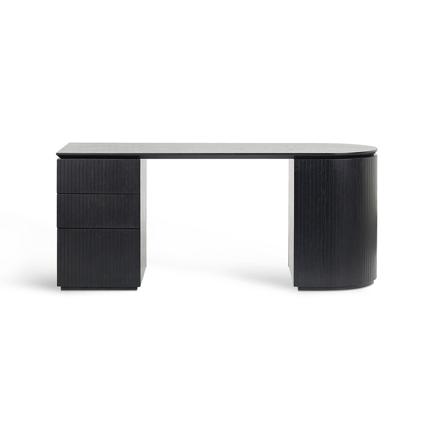 1.77m Left Drawer Office Desk | Black Oak | Myka Home - View 2