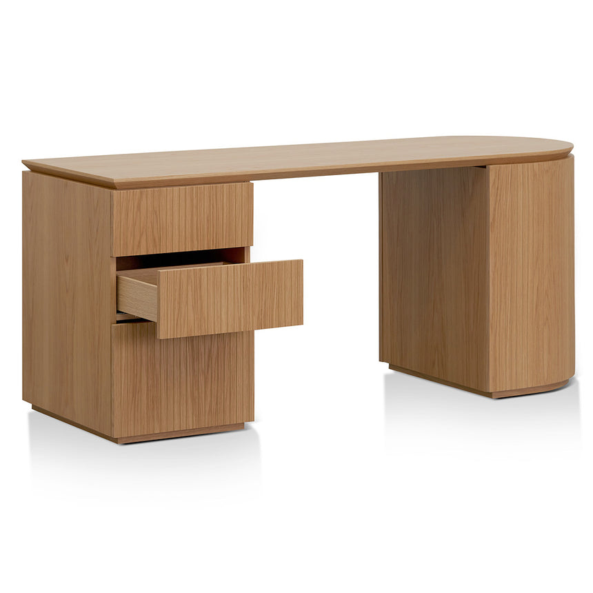 1.77m Left Drawer Office Desk | Natural Oak | Myka Home - View 4