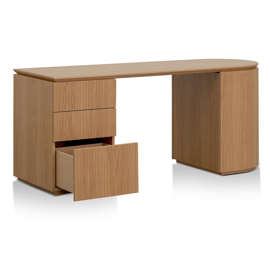 1.77m Left Drawer Office Desk | Natural Oak | Myka Home - View 5