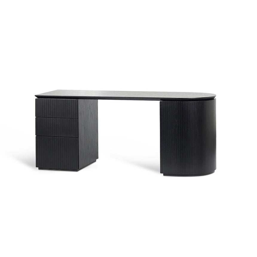 1.77m Left Drawer Office Desk | Black Oak | Myka Home