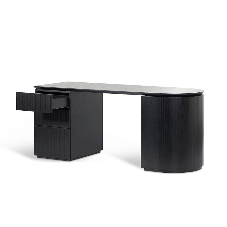 1.77m Left Drawer Office Desk | Black Oak | Myka Home - View 3