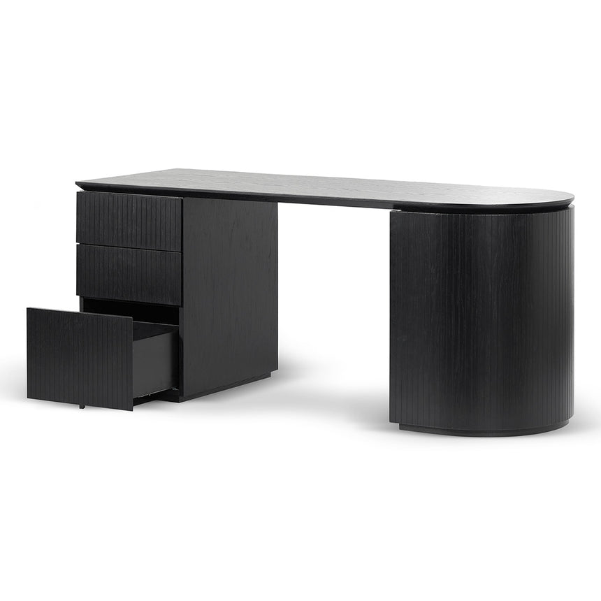 1.77m Left Drawer Office Desk | Black Oak | Myka Home - View 5