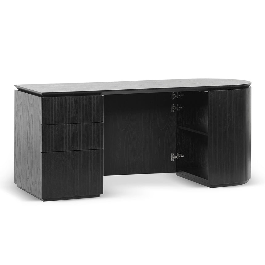 1.77m Left Drawer Office Desk | Black Oak | Myka Home - View 9