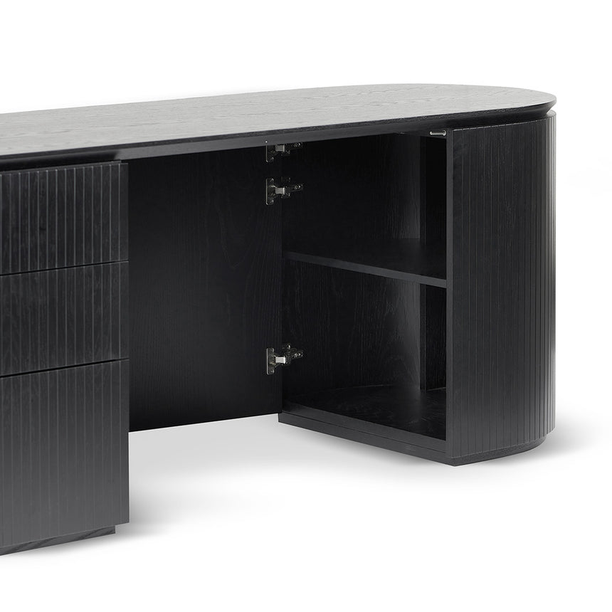 1.77m Left Drawer Office Desk | Black Oak | Myka Home - View 10