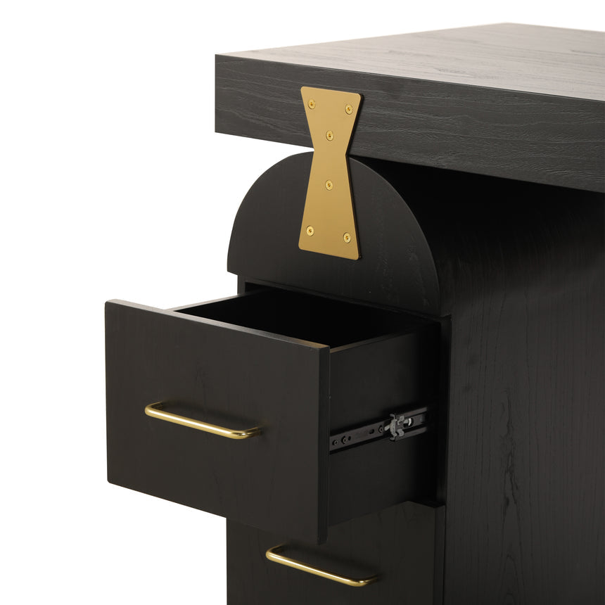 1.55m New Elm Home Office Desk | Full Black | Myka Home - View 7