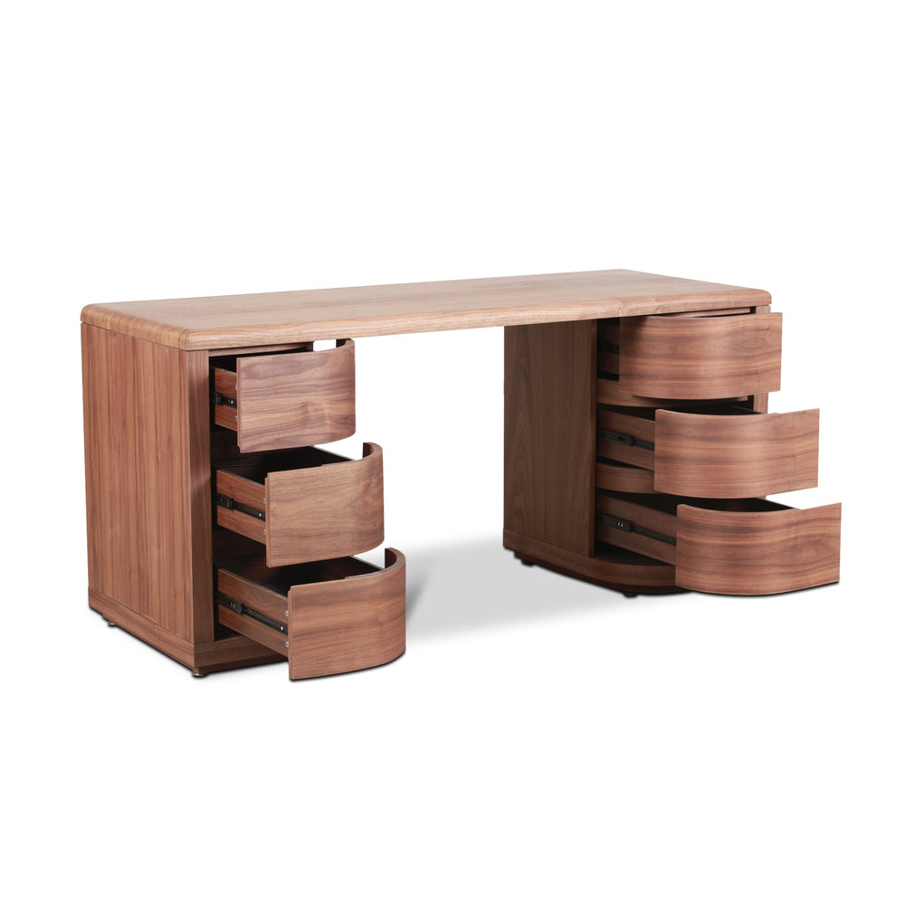 160cm Office Desk | Walnut | Myka Home - View 3