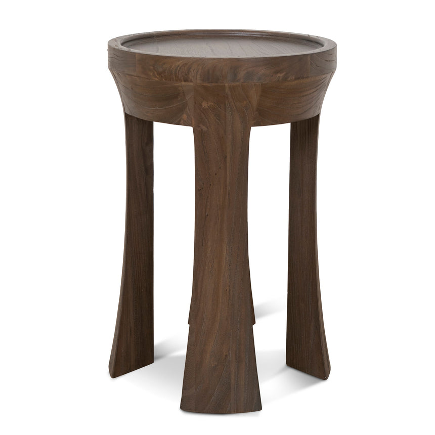 34.5cm Round Side Table | Walnut | Myka Home