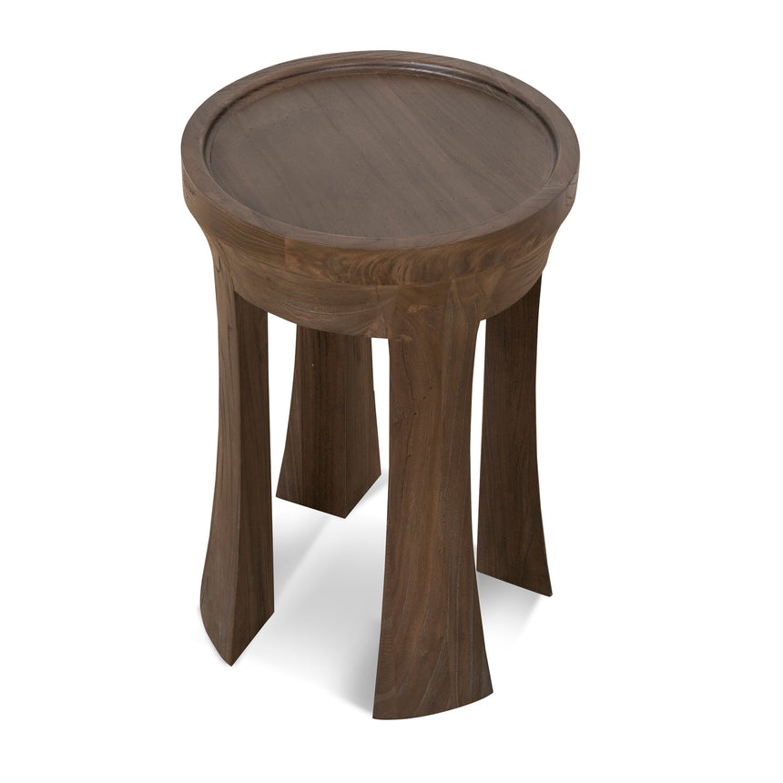 34.5cm Round Side Table | Walnut | Myka Home - View 3