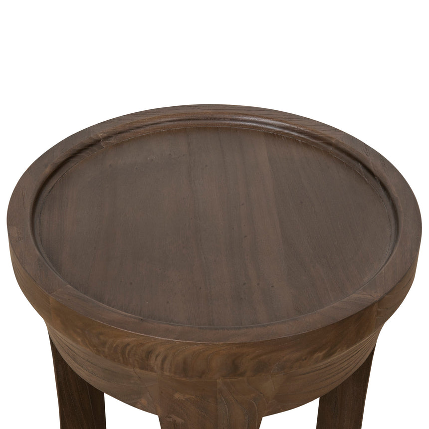 34.5cm Round Side Table | Walnut | Myka Home - View 4