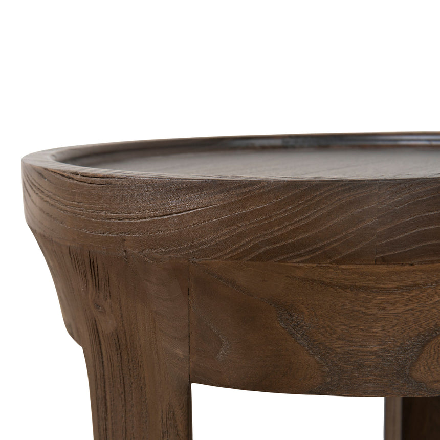 34.5cm Round Side Table | Walnut | Myka Home - View 8