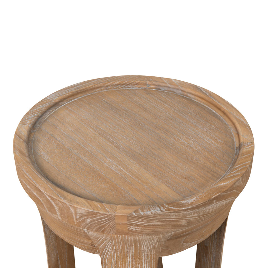 34.5cm Round Side Table | Dark Natural | Myka Home - View 5