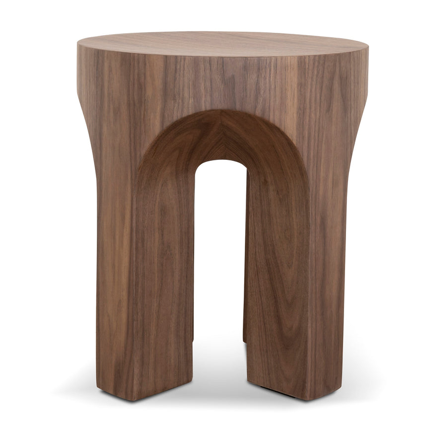 49.5cm Round Side Table | Walnut | Myka Home - View 2