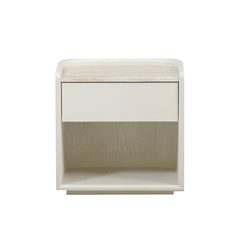 50CM Travertine Bedside Table | Ivory Oat | Myka Home