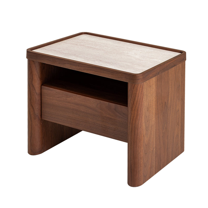 Glass Top Bedside Table | Walnut | Myka Home - View 3