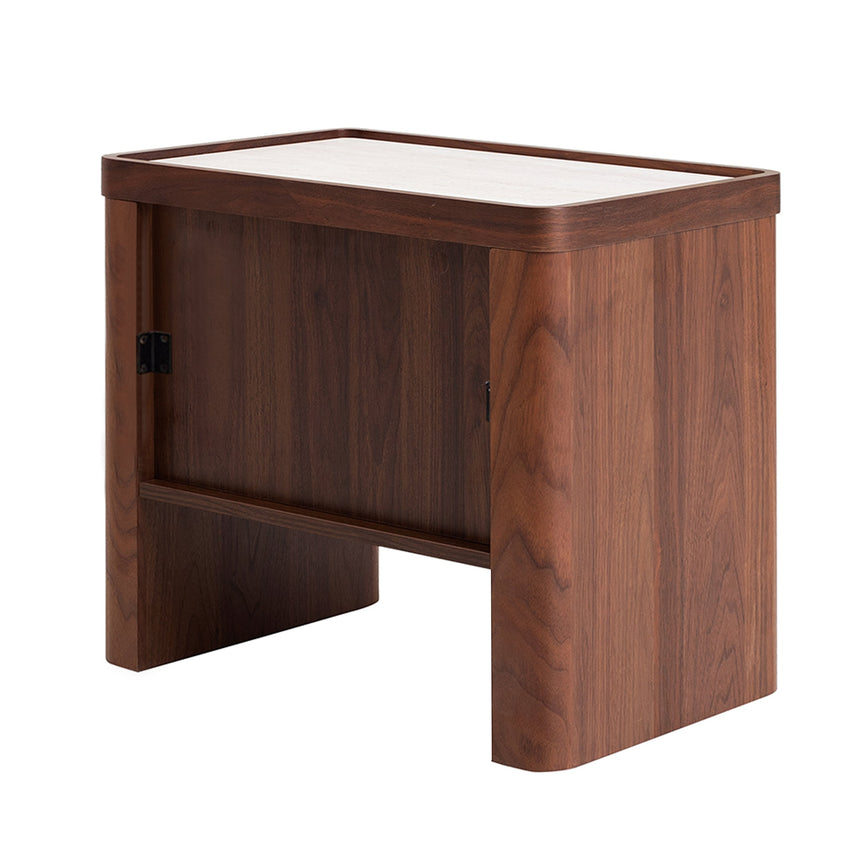 Glass Top Bedside Table | Walnut | Myka Home - View 5