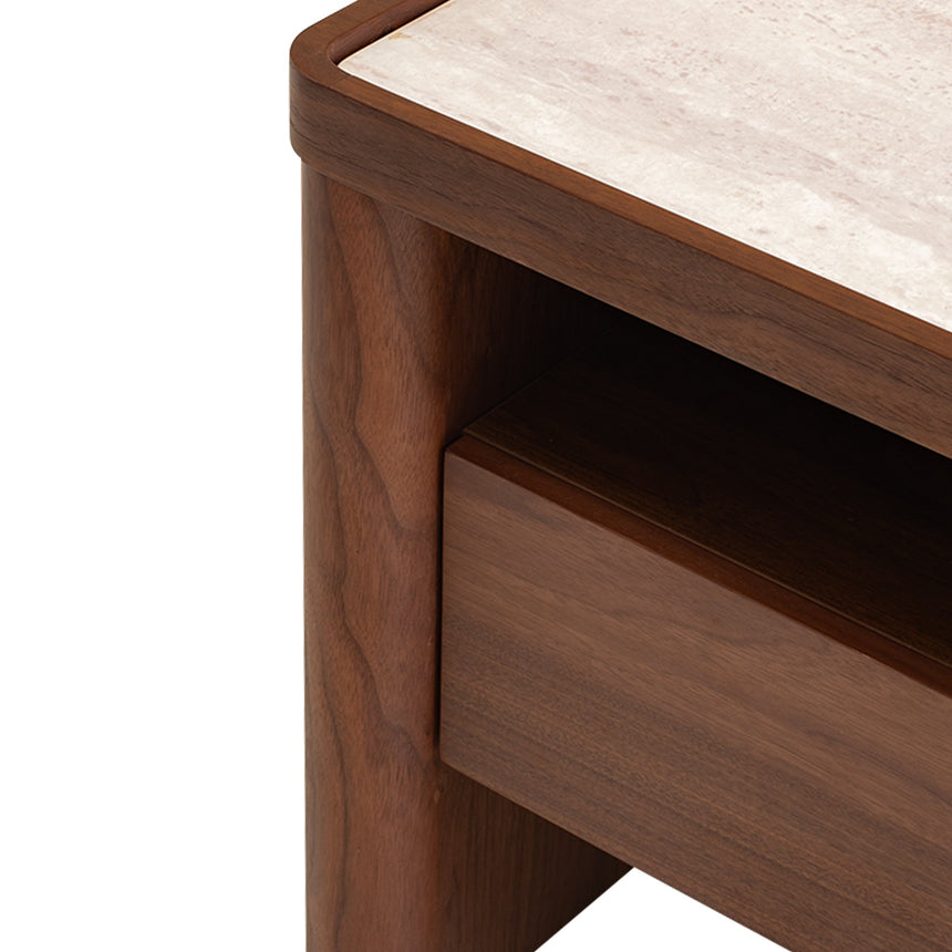 Glass Top Bedside Table | Walnut | Myka Home - View 9