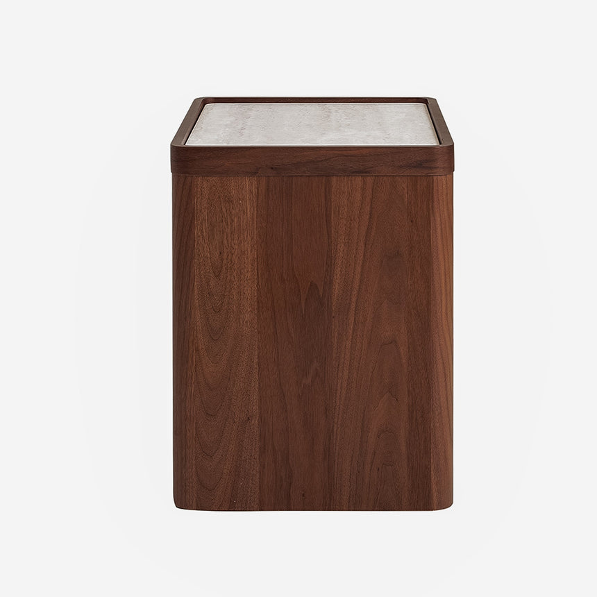 Glass Top Bedside Table | Walnut | Myka Home - View 4