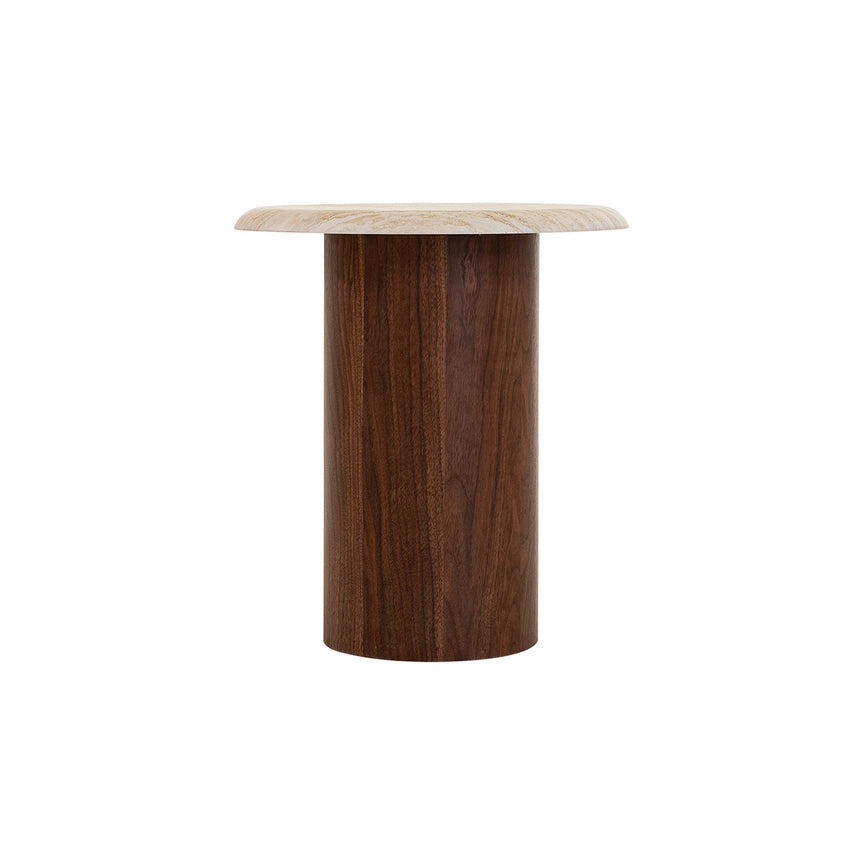 Walnut Side Table | Stone Look Beige | Myka Home - View 4