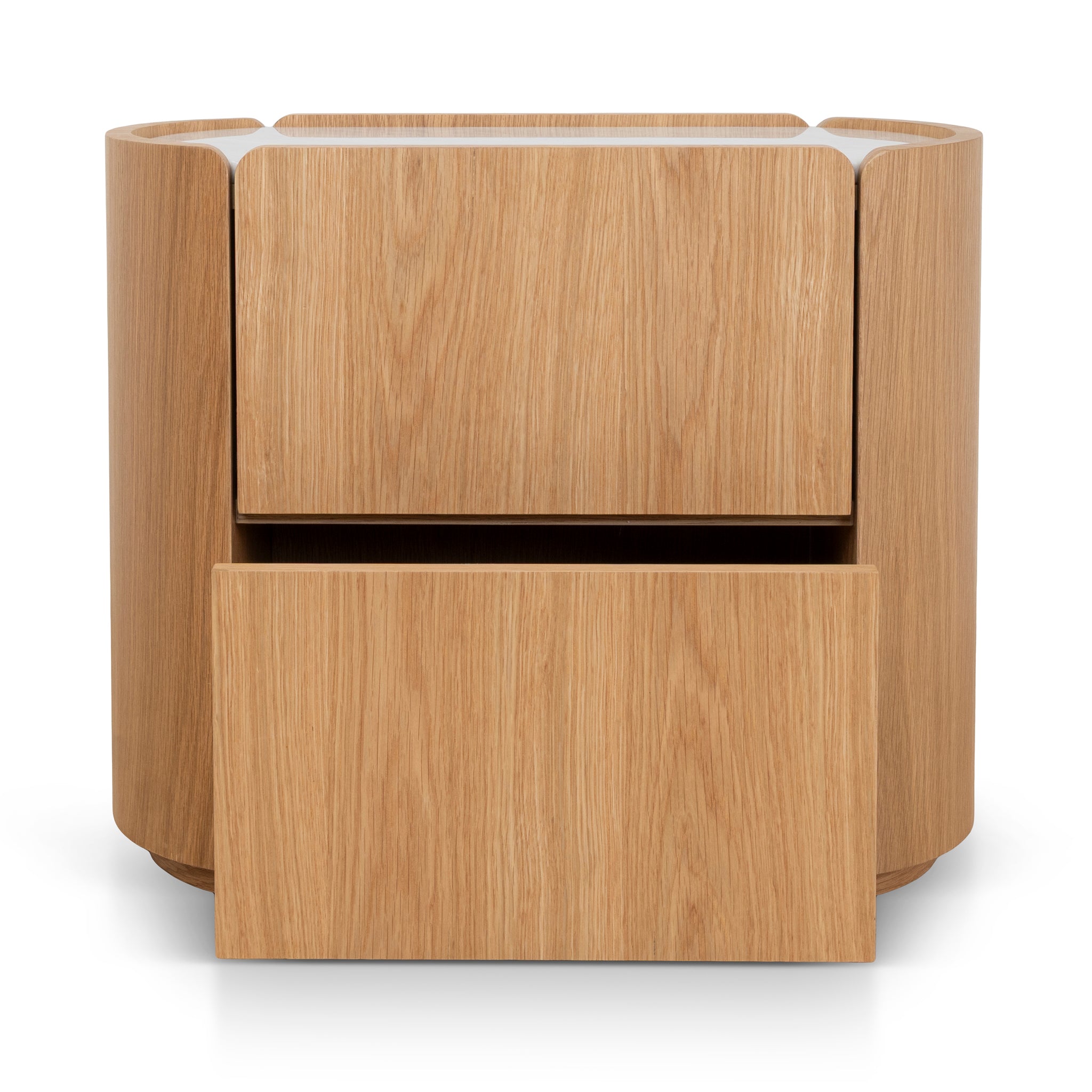 60CM Bedside Table | Natural Oak With Marble Top | Myka Home
