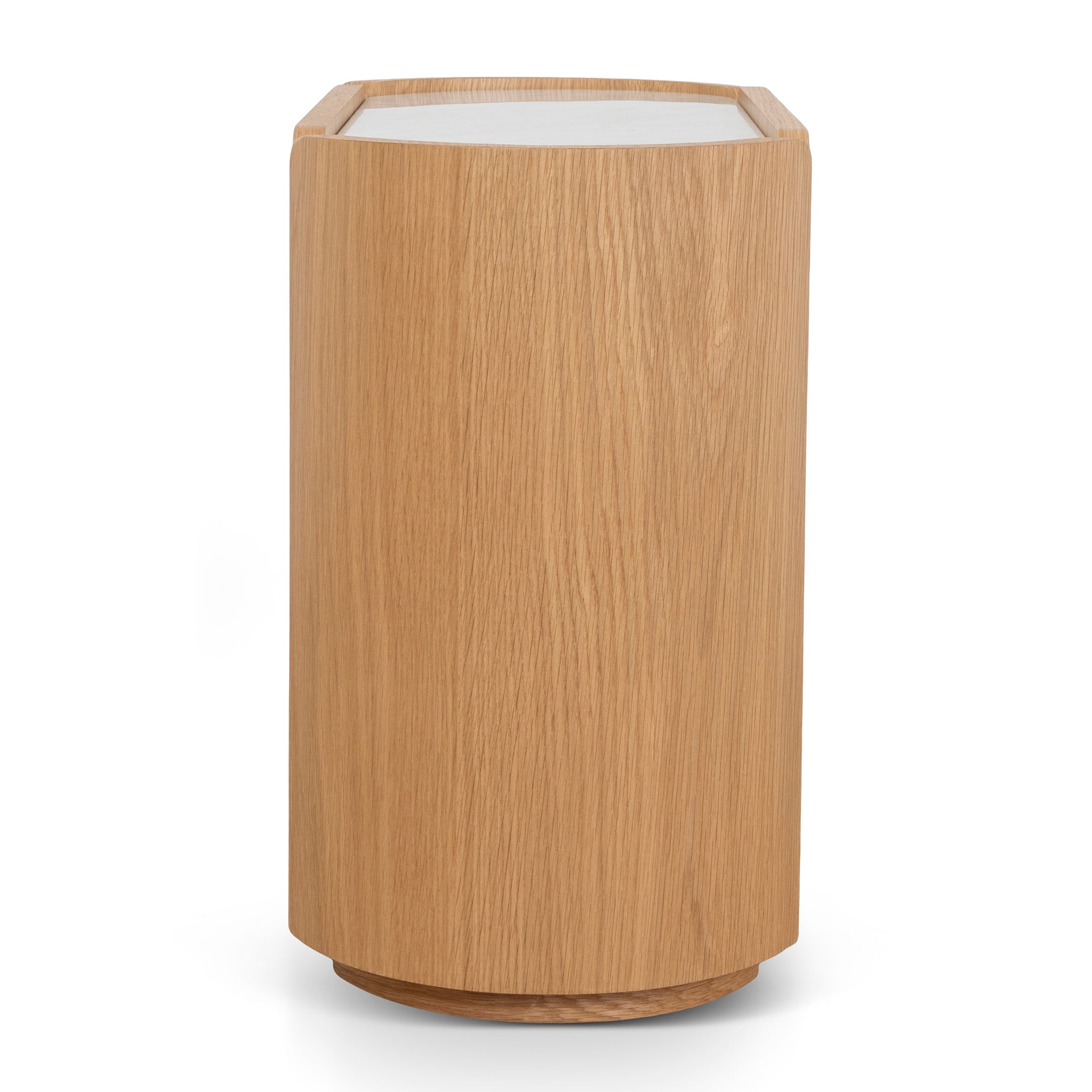 60CM Bedside Table | Natural Oak With Marble Top | Myka Home