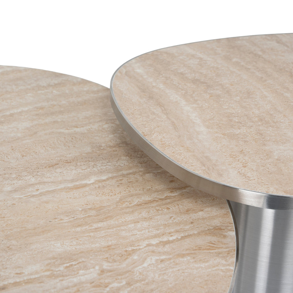 Nested Porcelain Coffee Table | Stainless Steel | Myka Home - View 5