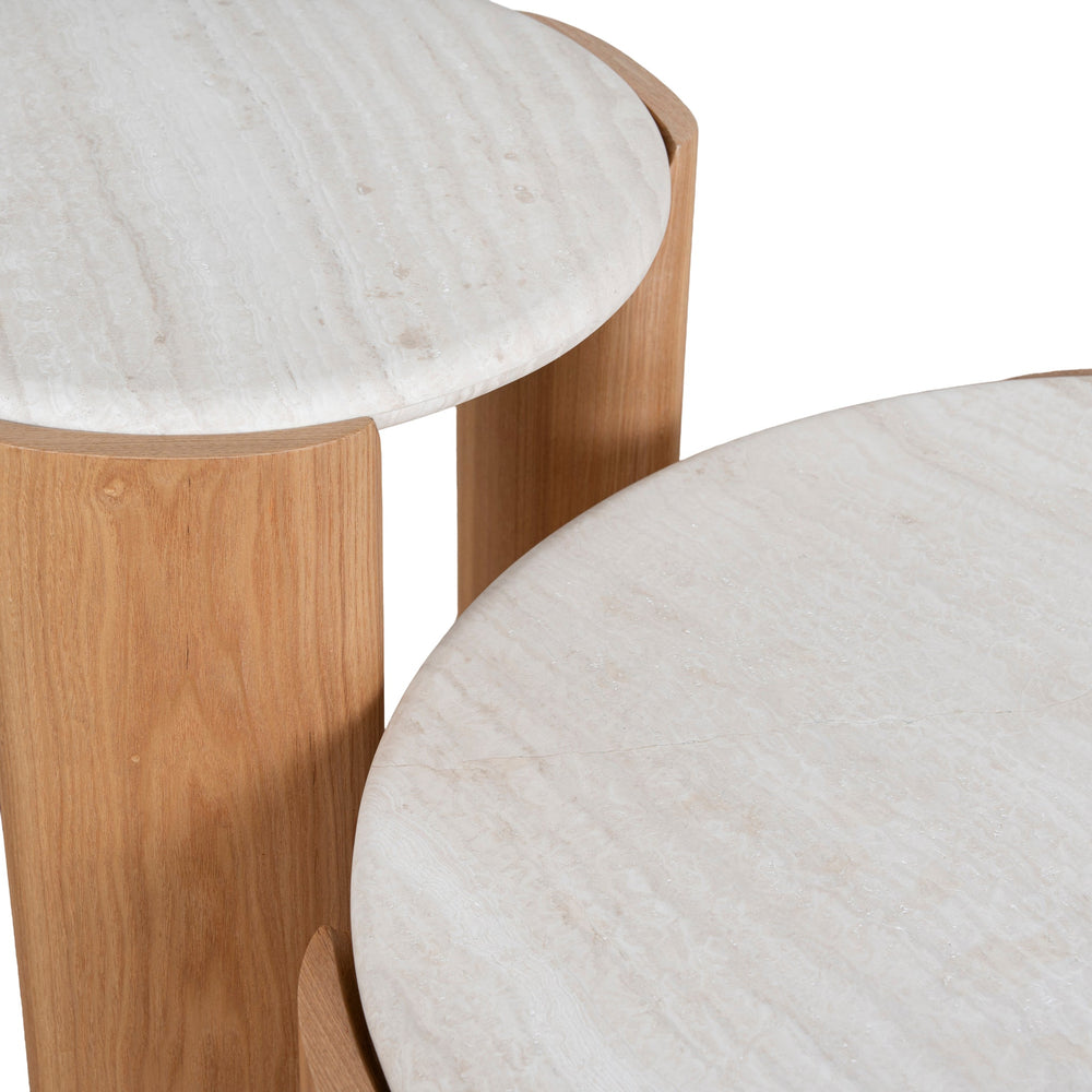 Nested Travertine Coffee Table | Natural | Myka Home - View 4