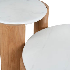 Nested Carrara Marble Coffee Table | Natural | Myka Home
