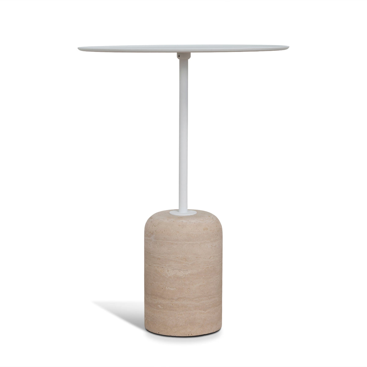 45cm Matte White Side Table | Travertine | Myka Home