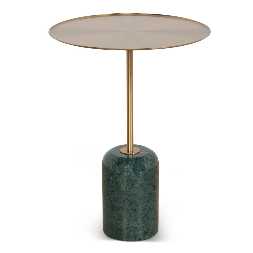45cm Brushed Gold Side Table | Green Crystal | Myka Home - View 2