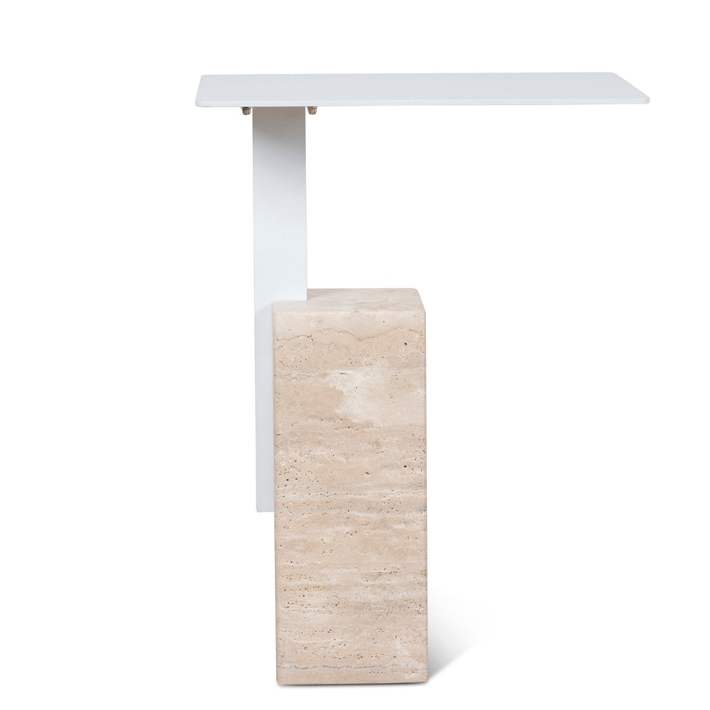 40cm Matte White Side Table | Natural | Myka Home - View 5