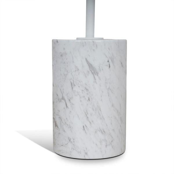 45cm Matte White Side Table | Carrara Marble | Myka Home - View 5