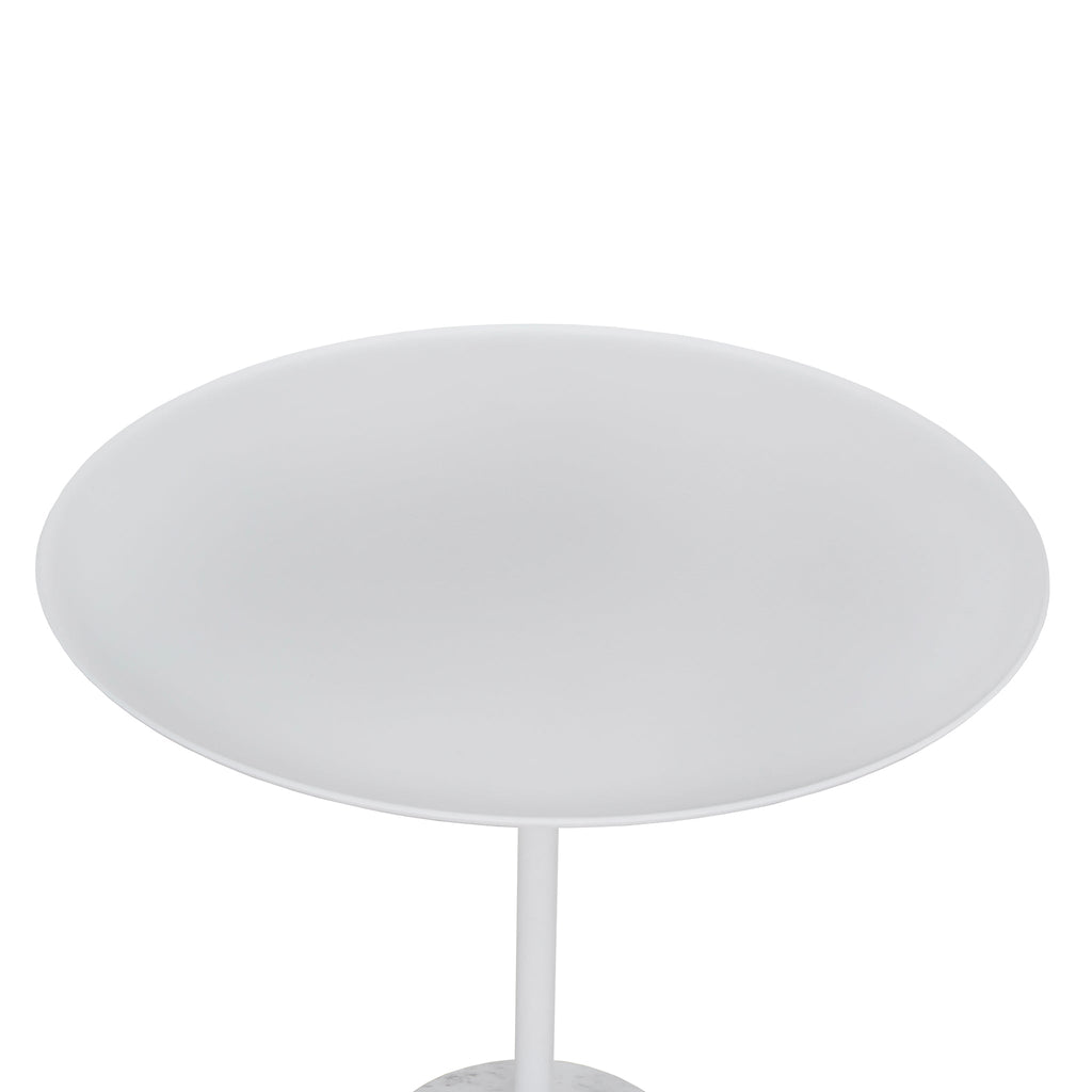 45cm Matte White Side Table | Carrara Marble | Myka Home - View 4