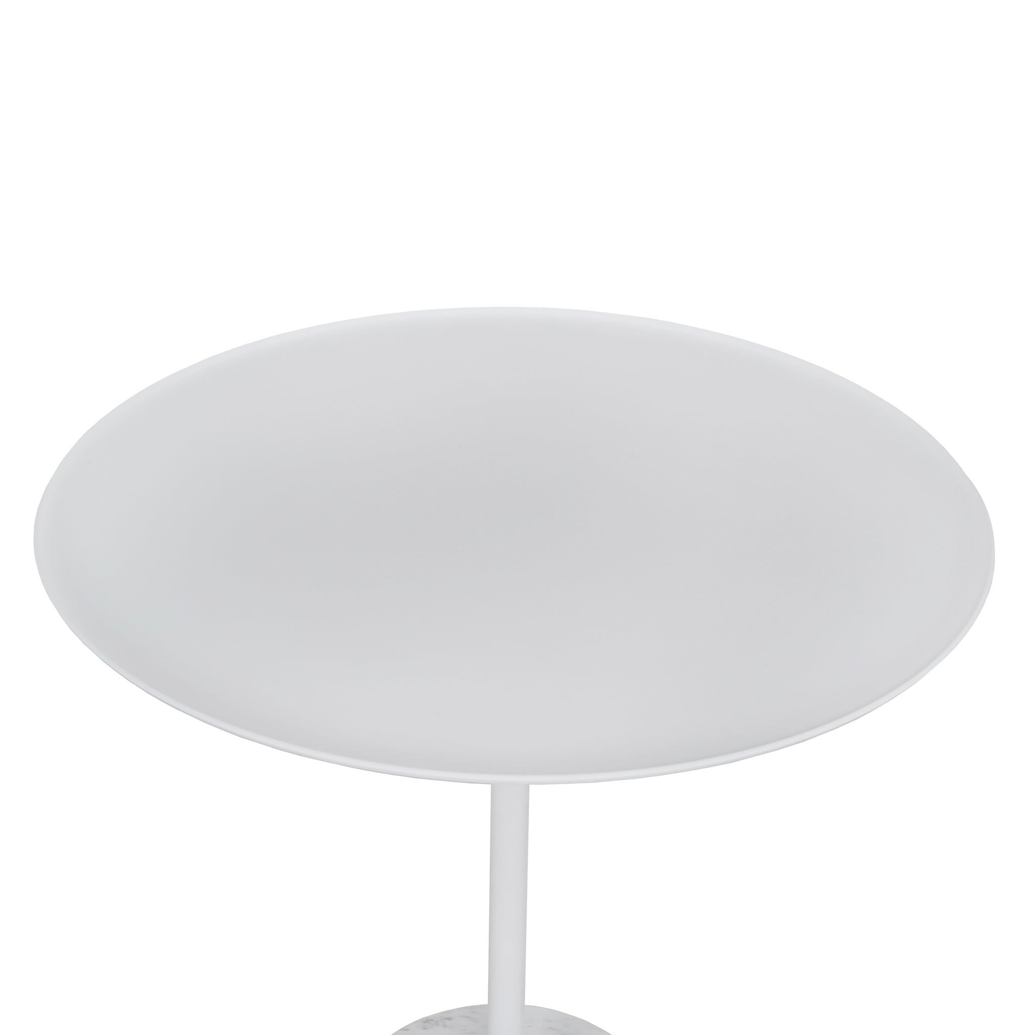 45cm Matte White Side Table | Carrara Marble | Myka Home - View 4